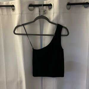 Black One-Shoulder CropTop
